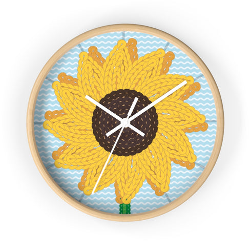 Sunflower Stitches Wall Clock